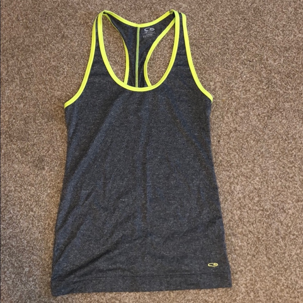 Grey and neon tank top
